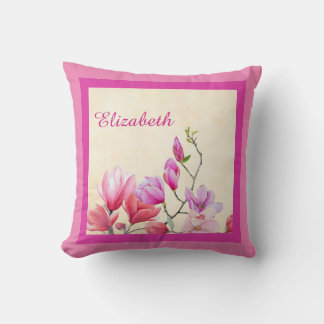 Almohada de cojín de Magnolia Rosa