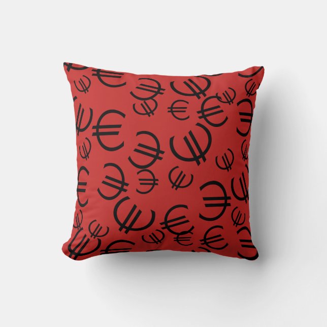 Almohada de cojín de patrón de euro dinero (Anverso)