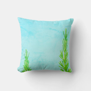 Almohada de cojín de planta de romero hojas verdes
