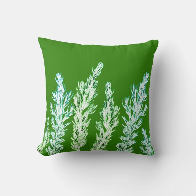 Almohada de cojín de rama de hojas de hierba de ro (Anverso)