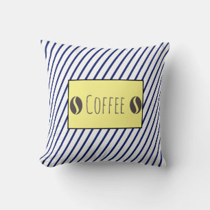Almohada de cojín de rayas de granos de café funky