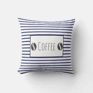 Almohada de Cojín de Rayas de Granos de Café Funky
