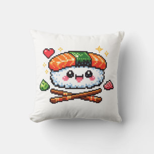 Almohada de cojín de sushi Kawaii Cute Pixel Retro