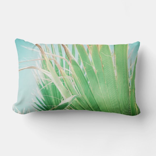 Almohada de cojín de verano de palmera Playa Vibra (Anverso)