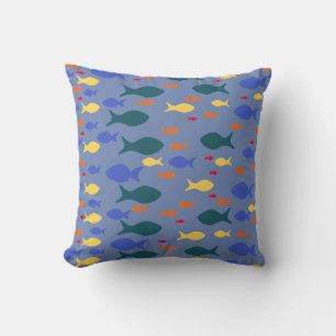 Almohada de cojín decorativo de peces coloridos