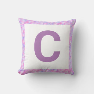 Almohada de cojín MONOGRAMA ROSA PURPURA COLA DE S