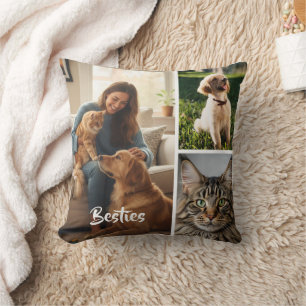 Almohada de colage de fotos de mascotas personaliz
