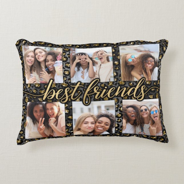 Almohada de colage de fotos de Mejores Amigas 6 (Anverso)
