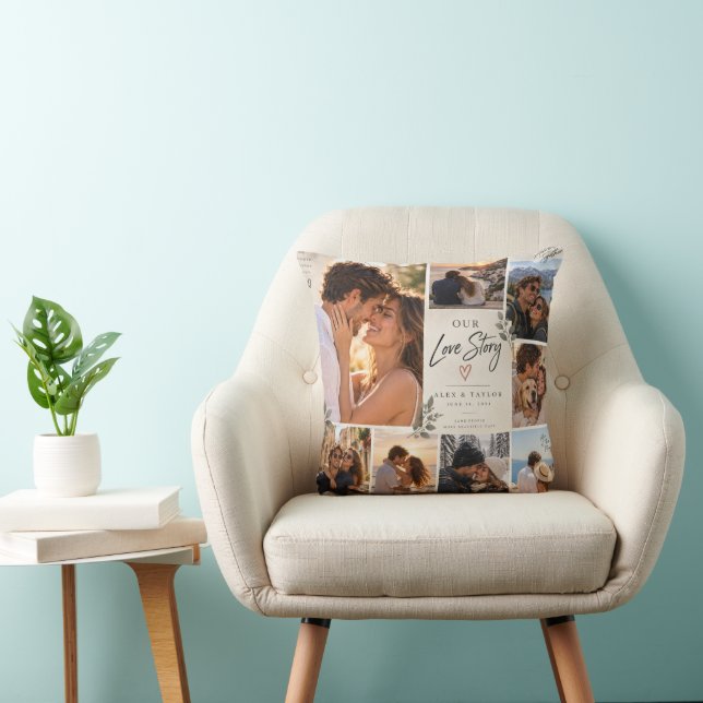 Almohada de Colage de Fotos de Nuestra Historia de (Silla)