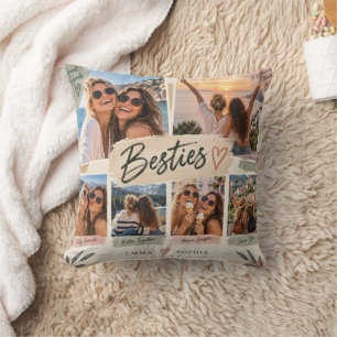 Almohada de Colage de Fotos de Viaje de Amigas