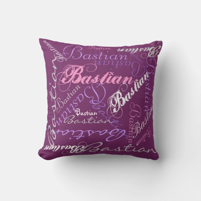 Almohada de Colage de Nombre Reversible con Brillo (Anverso)