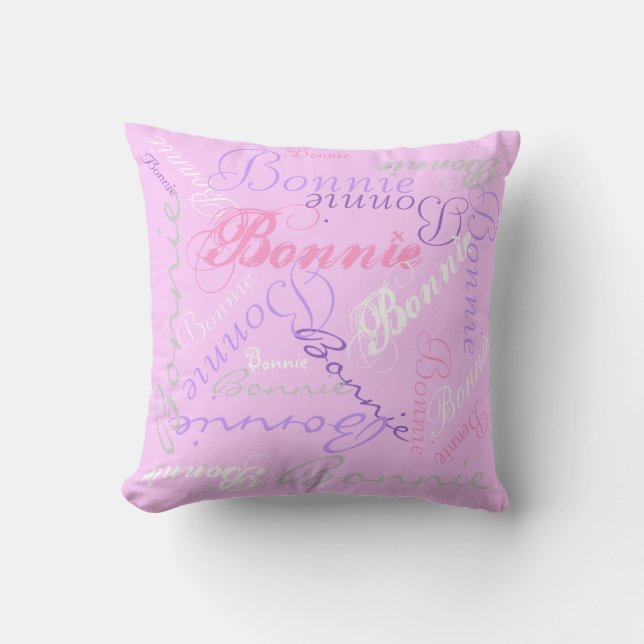 Almohada de Colage de Nombre Reversible con Brillo (Anverso)