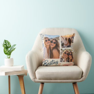 Almohada de colaje de fotos de viaje de amigas