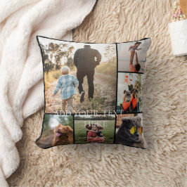 Almohada de colaje de fotos familiares de dos cara