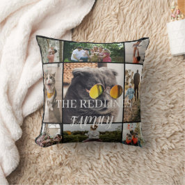 Almohada de colaje de fotos familiares de dos cara