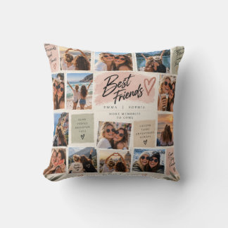 Almohada de colaje de recuerdos de mejores amigos