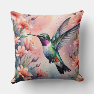 almohada de colibrí floral