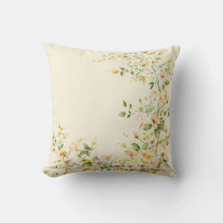 Almohada de color crema con delicado floral de acu