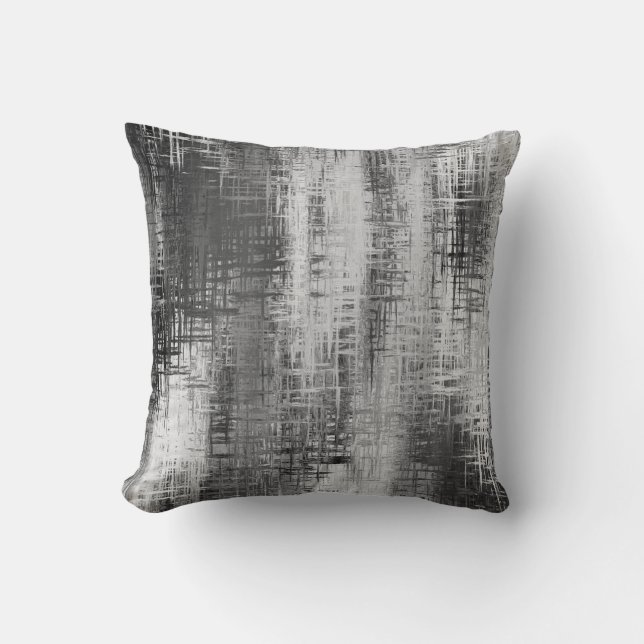 Almohada de color gris/blanco abstracto (Anverso)