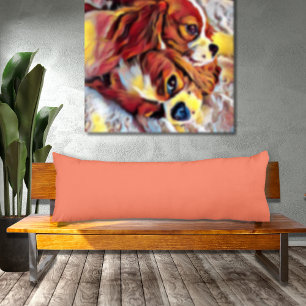 Almohada de color naranja coral sólido básico