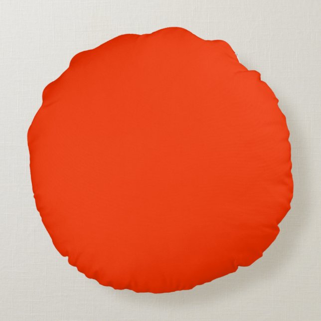almohada de color sólido plano rojo naranja (Reverso)