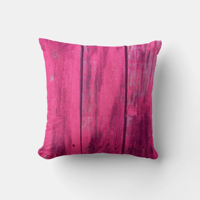 Almohada de color sólido rosa fucsia (Anverso)