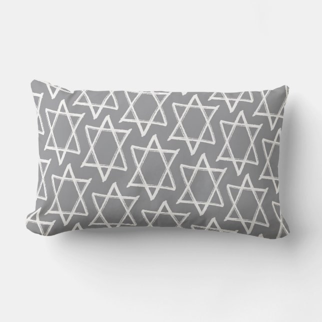 Almohada de color verde reversible - gris (Anverso)
