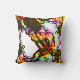 Almohada de colores de bandera arcoíris retro masc