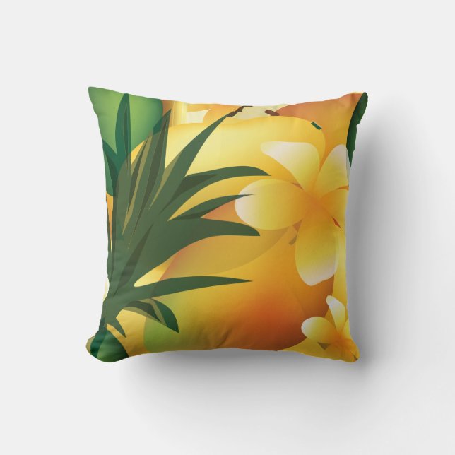 Almohada de comida tropical luau hawaiana (Anverso)