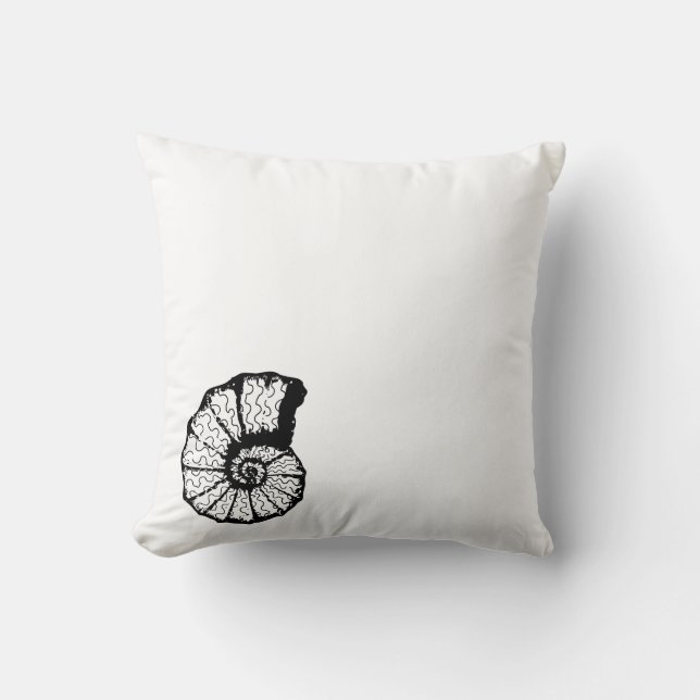 Almohada de concha en blanco y negro (Anverso)