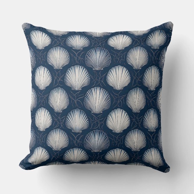 Almohada de conchas marinas inspirada en la playa  (Anverso)