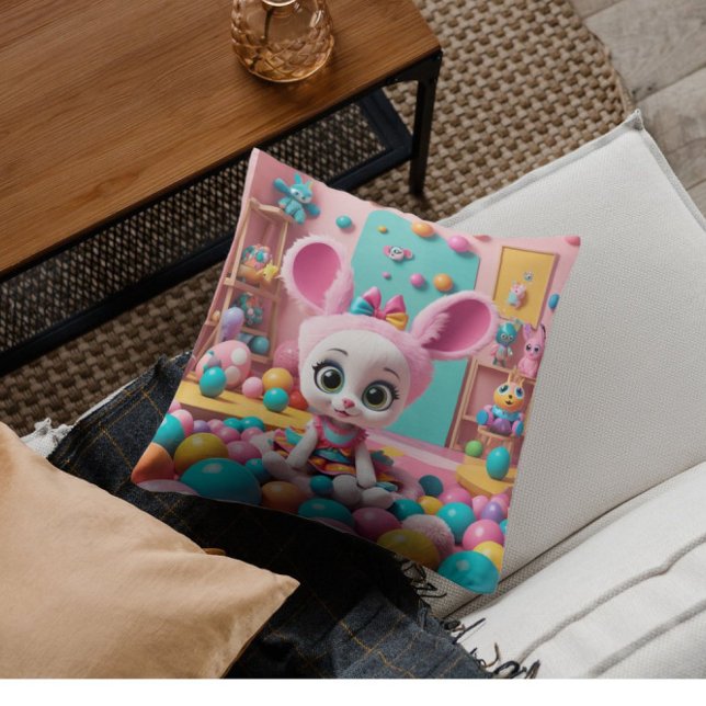 "Almohada de conejito rosa dulce - Almohada de gua (Subido por el creador)