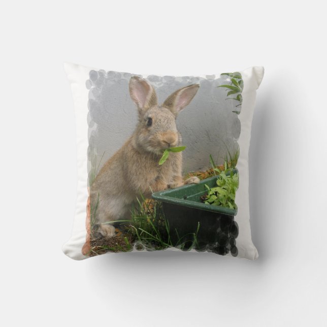 Almohada de conejo de cola de algodón (Anverso)