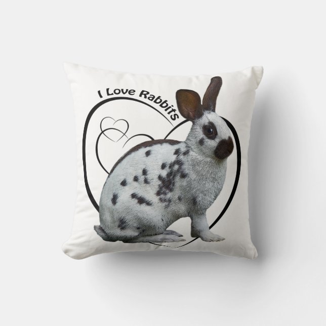 Almohada de conejos que amo (Blanco) (Anverso)