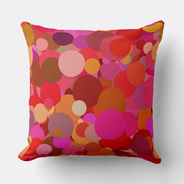 almohada de confeti de punto rojo (Anverso)