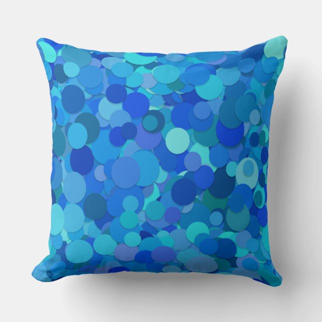 almohada de confetti de punto azul (Anverso)