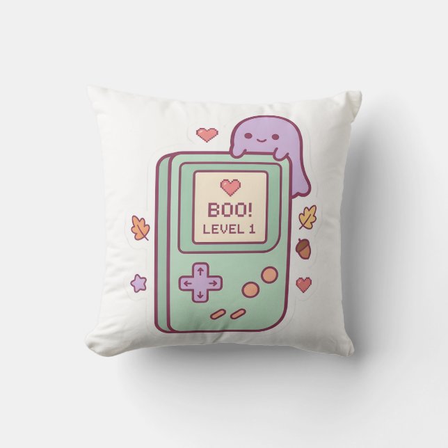 Almohada de consola de juegos fantasma Kawaii Past (Anverso)