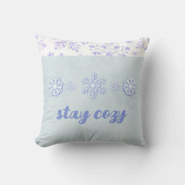 Almohada de copo de nieve azul bonito