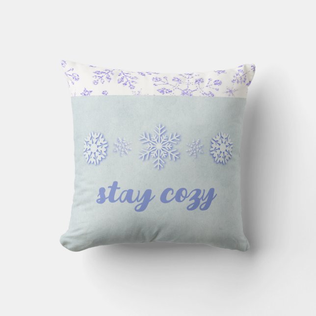 Almohada de copo de nieve azul bonito (Anverso)