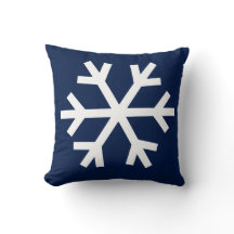 almohada de copo de nieve - azul marino
