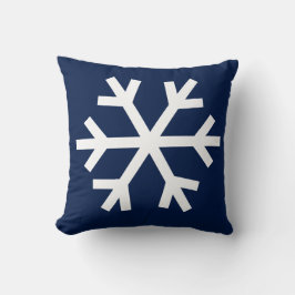 almohada de copo de nieve - azul marino