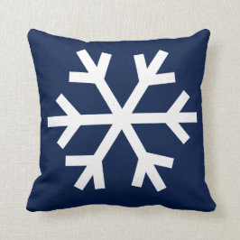 almohada de copo de nieve - azul marino