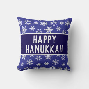 Almohada de copo de nieve de Hanukkah feliz