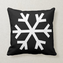 almohada de copo de nieve - negro