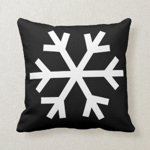 almohada de copo de nieve - negro