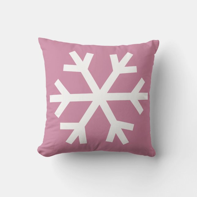 almohada de copo de nieve - rosa (Anverso)