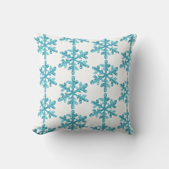 Almohada de Copos de Nieve de Fiesta (Anverso)