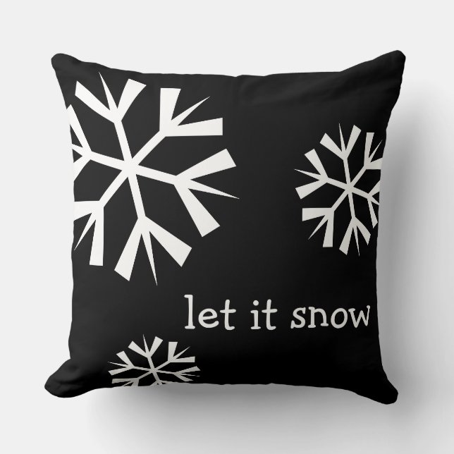 Almohada de copos de nieve Holiday Let it Snow (Anverso)