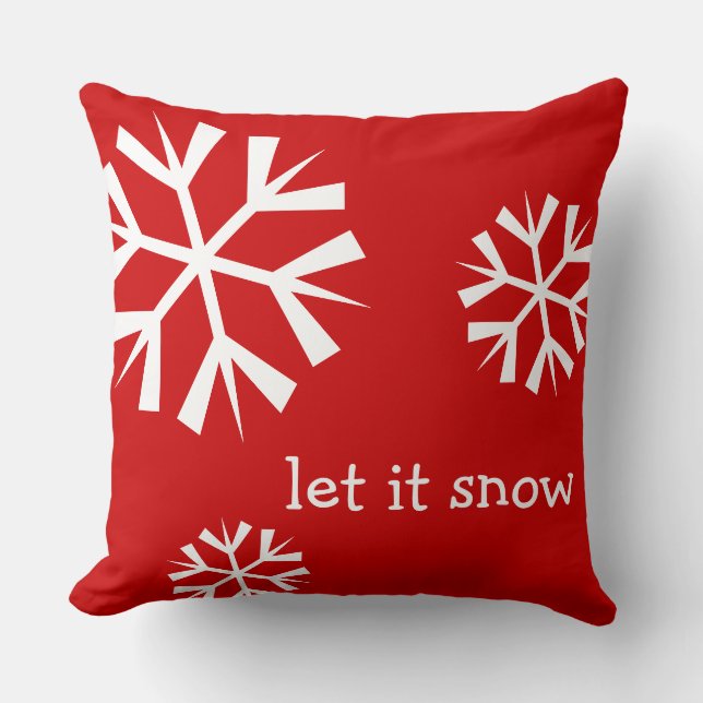 Almohada de copos de nieve Holiday Let it Snow (Anverso)