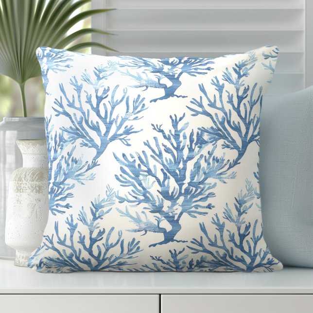 Almohada de coral azul | Cojines decorativos de co (Subido por el creador)